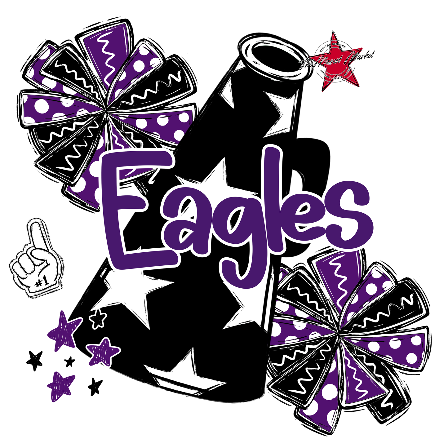 Eagles Alpha Cheer Megaphone-Purple