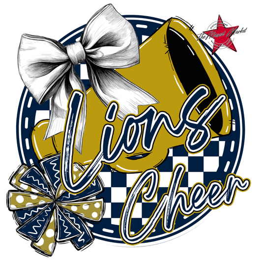 Lions Circle Cheer Design-Navy-Gold