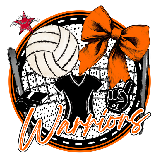 Warriors Circle Volleyball Design-Orange