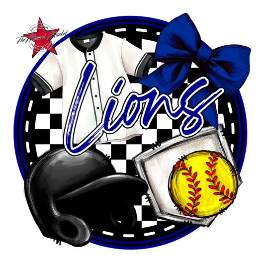 Lions Circle Softball Design-Blue