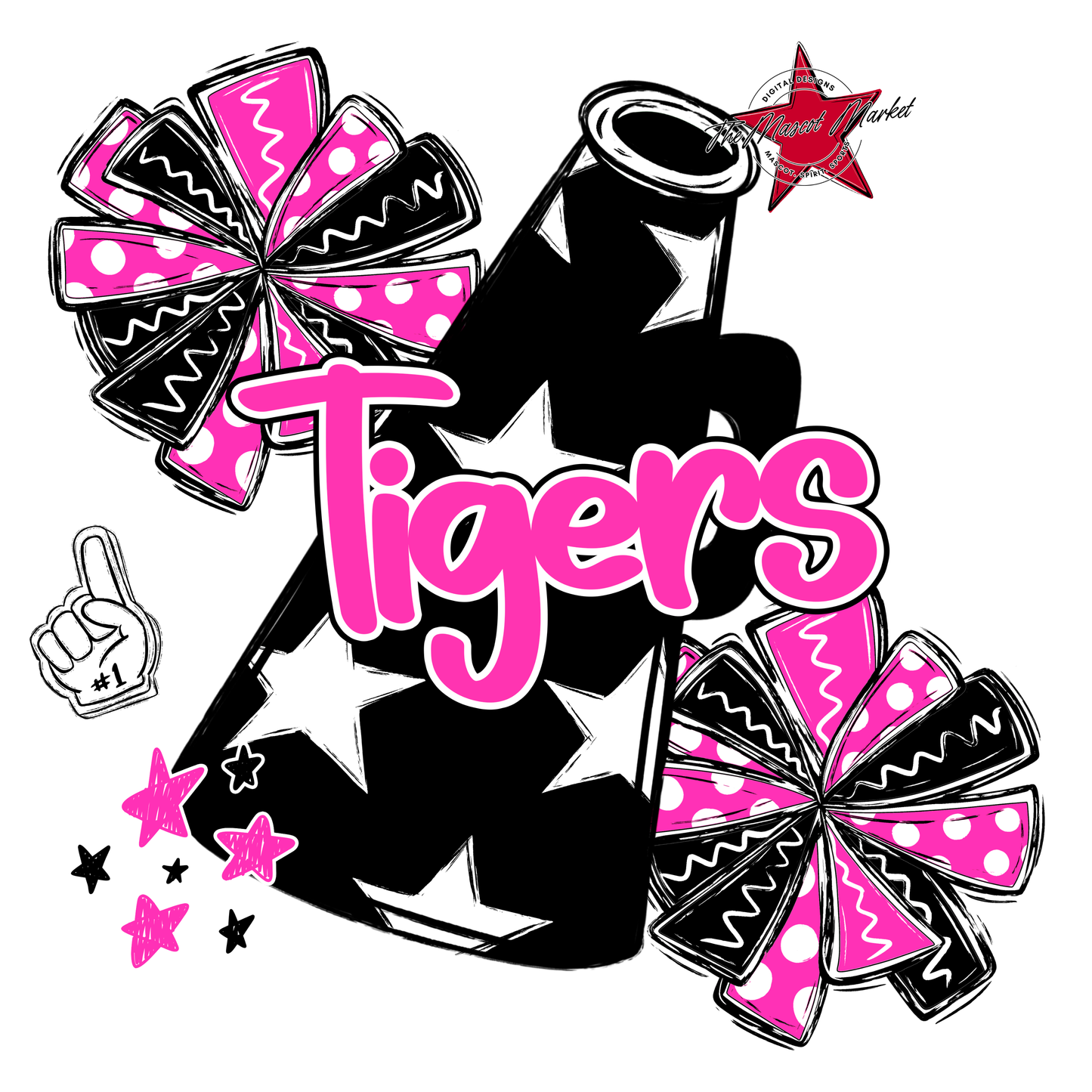 Tigers Alpha Megaphone Design-Pink