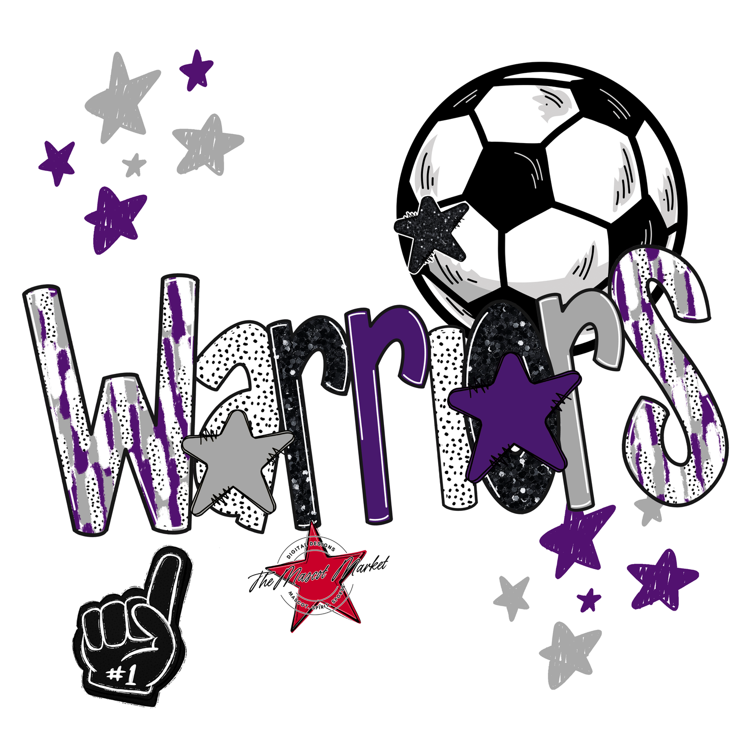 Warriors Soccer Scrape-Purple-Grey