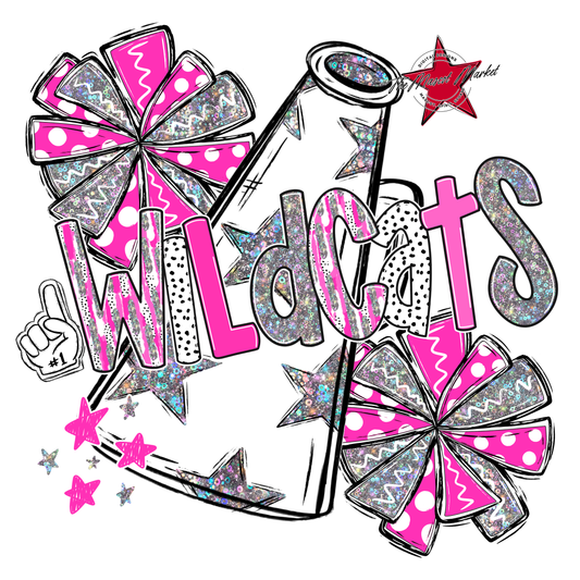 Wildcats Cheer Megaphone Scrape-Pink