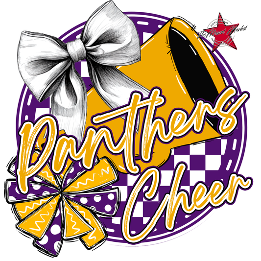 Panthers Circle Cheer Design-Purple-Yellow