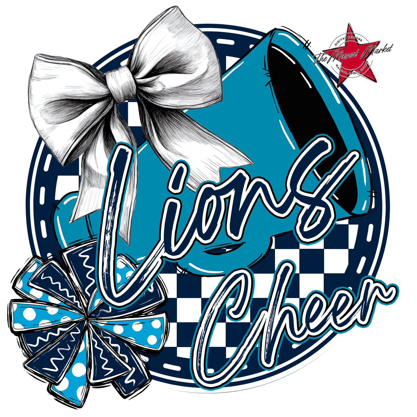 Lions Circle Cheer Design-Navy-Carolina Blue