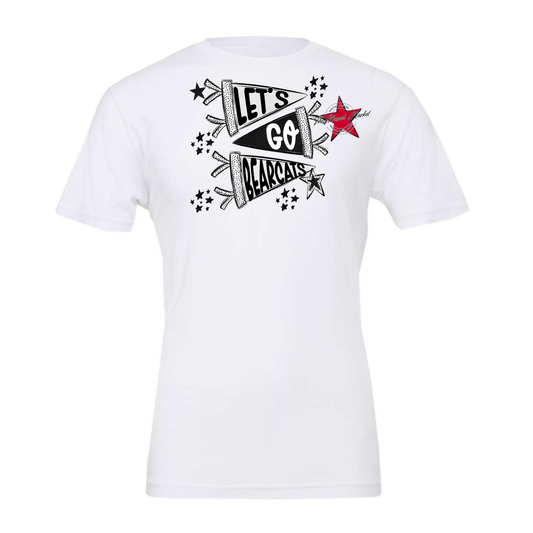Lets Go Bearcats Flag Design-Black-White