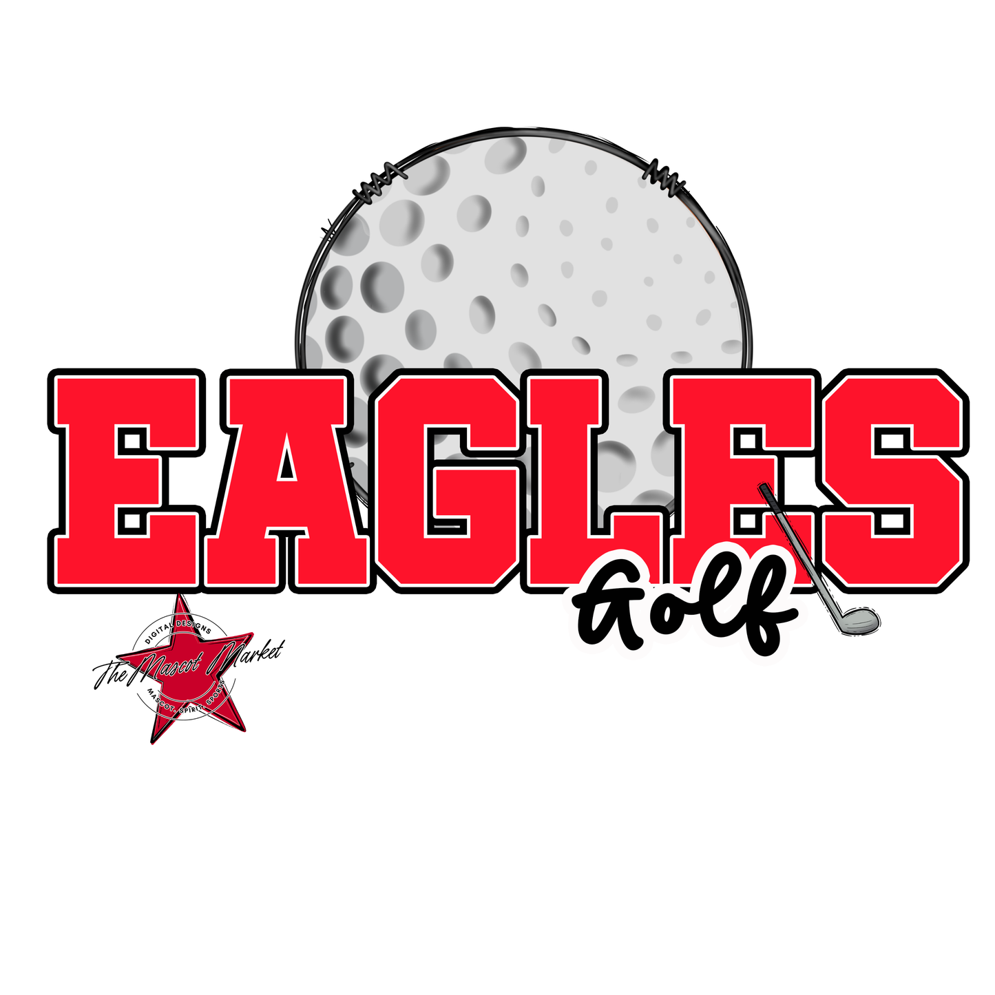 Eagles Varsity Golf Design-Bright Red