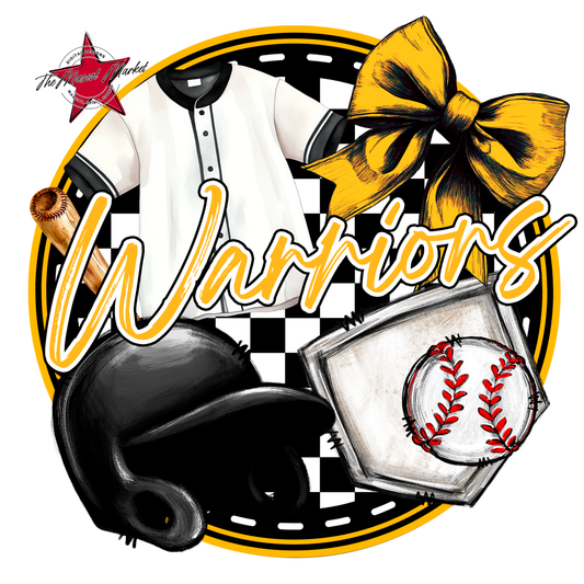 Warriors Circle Baseball Design-Yellow