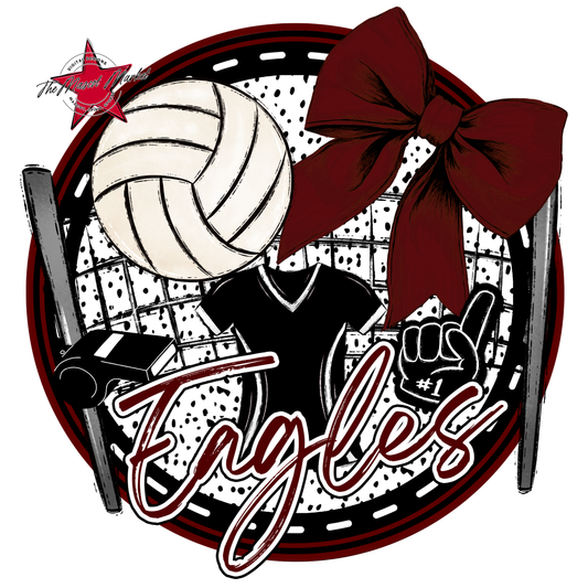 Eagles Circle Volleyball Design-Maroon