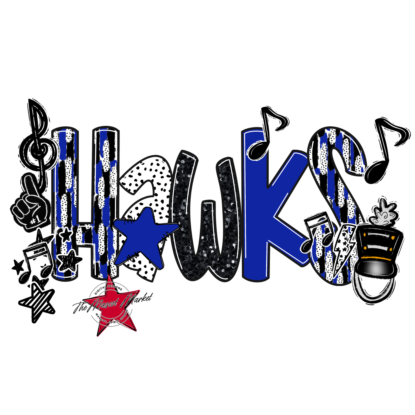 Hawks Band Scrape-Royal Blue