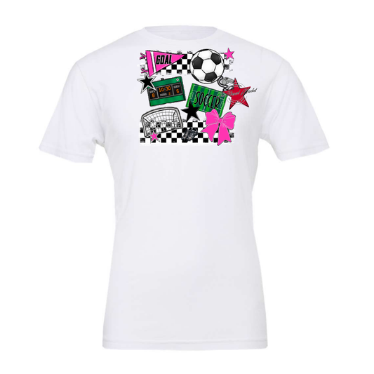 Soccer Checkers Spirit Design-Pink