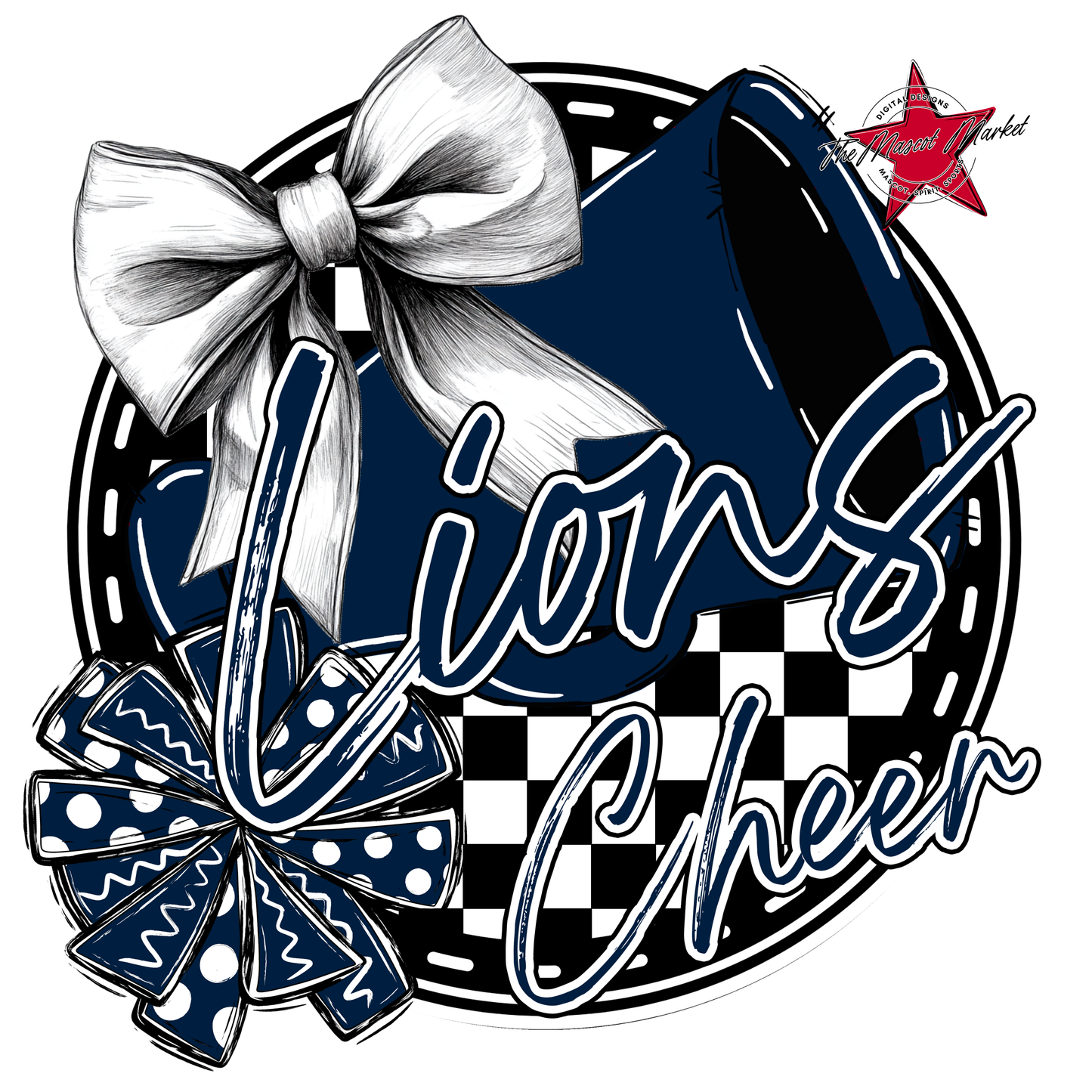 Lions Circle Cheer Design-Navy