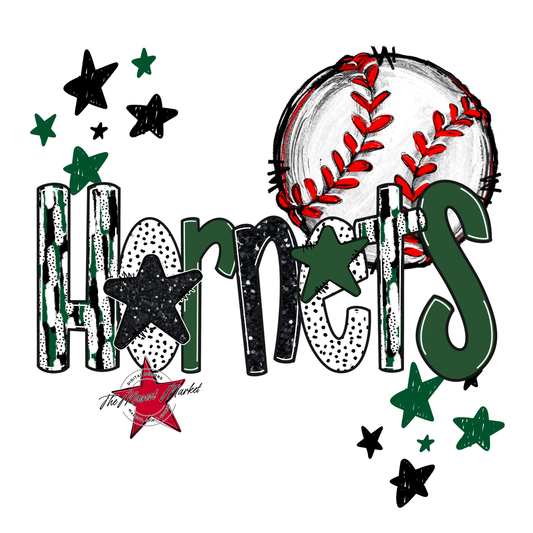 Hornets Baseball Scrape-Green