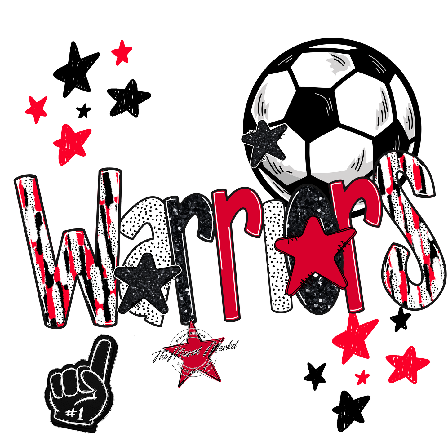 Warriors Soccer Scrape-Red
