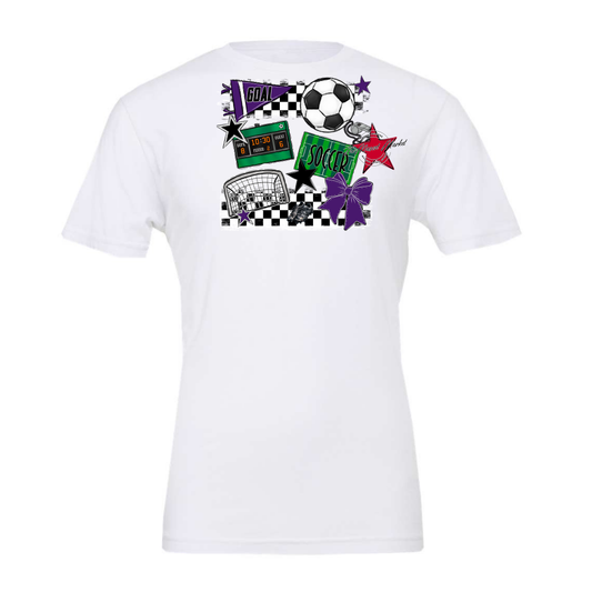 Soccer Checkers Spirit Design-Purple