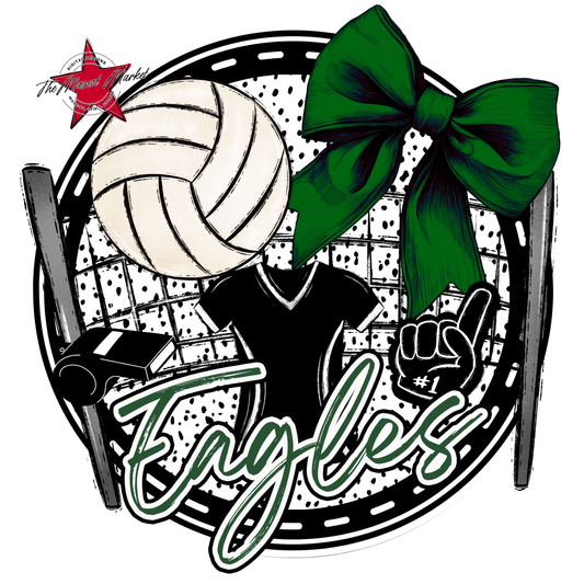 Eagles Circle Volleyball Design-Green