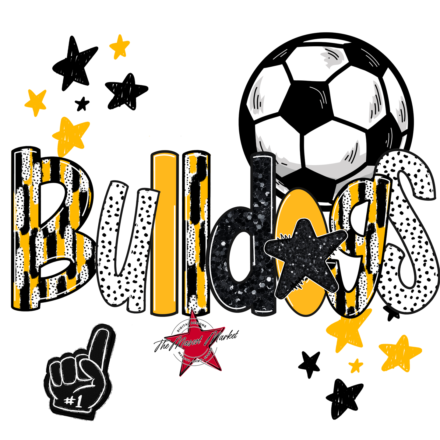 Bulldogs Soccer Scrape-Yellow