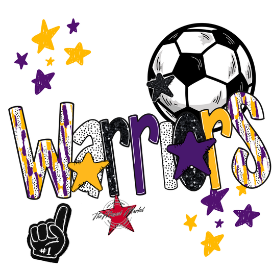 Warriors Soccer Scrape-Purple-Yellow