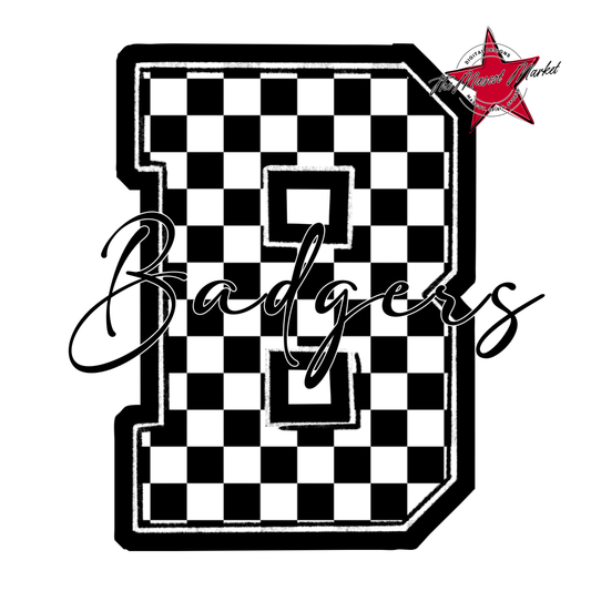 Badgers Alpha Checkers Design-Black