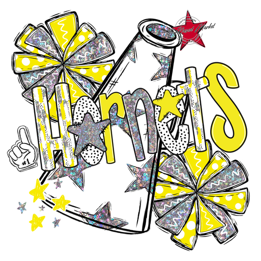 Hornets Cheer Megaphone Scrape-Bright Yellow