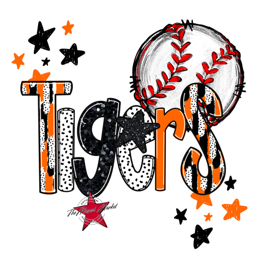 Tigers Baseball Scrape-Orange