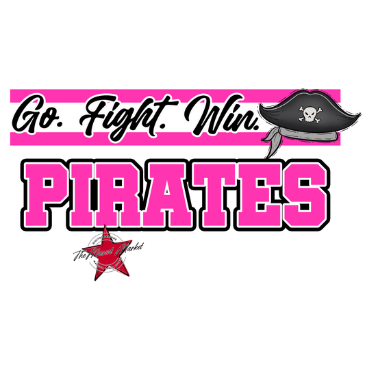Pirates Go Fight Win Mascot Lines-Pink