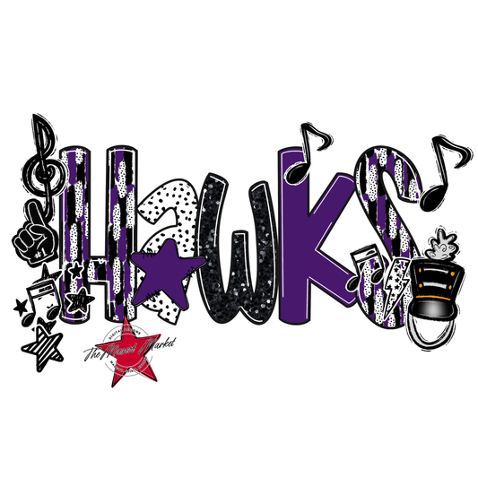Hawks Band Scrape-Purple
