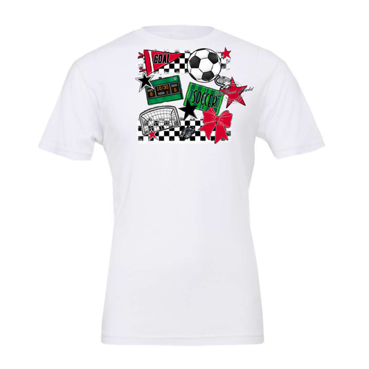 Soccer Checkers Spirit Design-Red