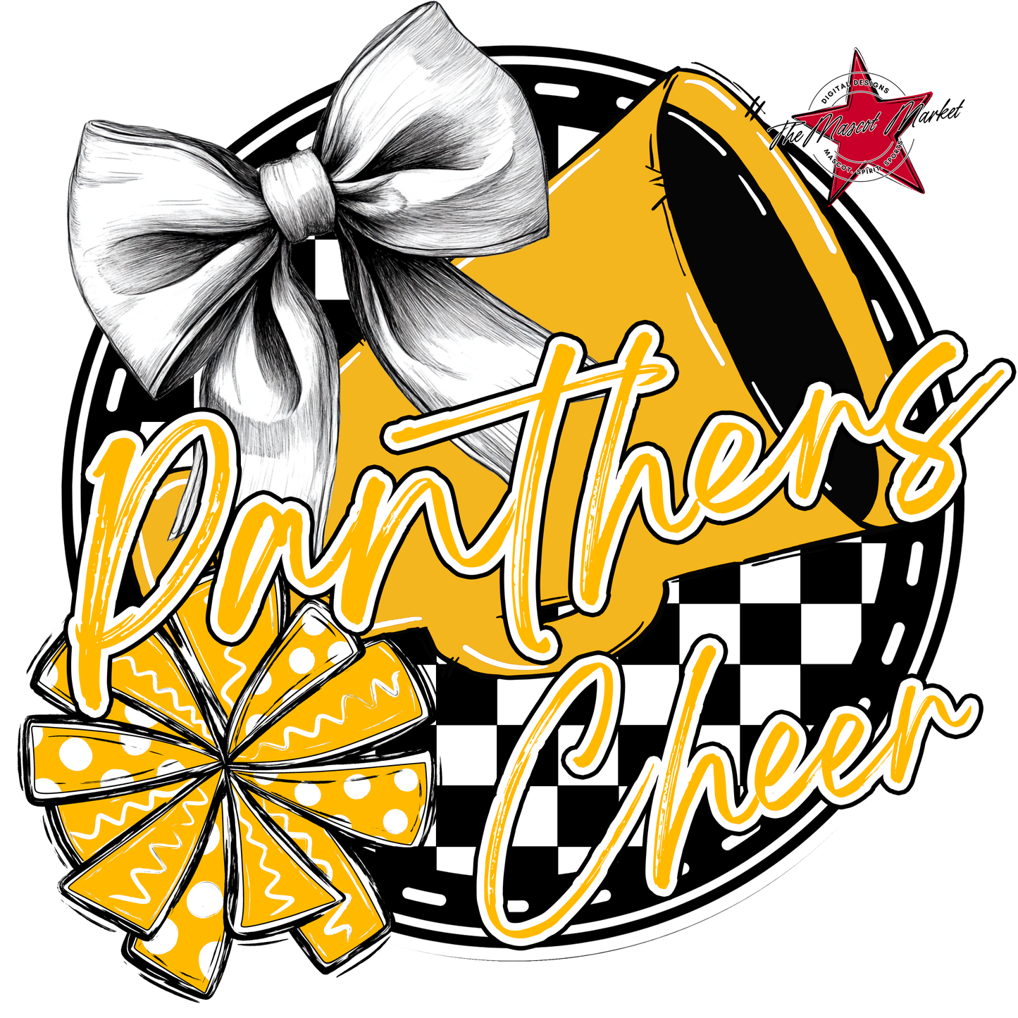 Panthers Circle Cheer Design-Yellow