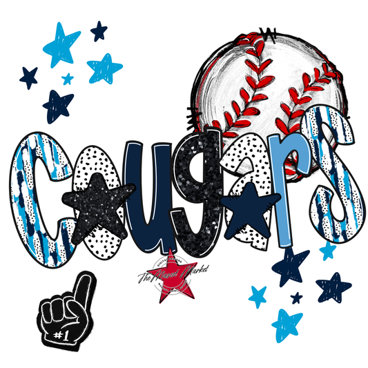 Cougars Baseball Scrape-Navy-Carolina Blue