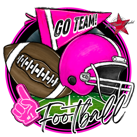 Football Circle Design-Pink