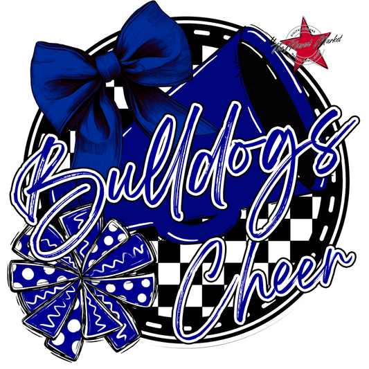 Bulldogs Circle Cheer Design-Blue