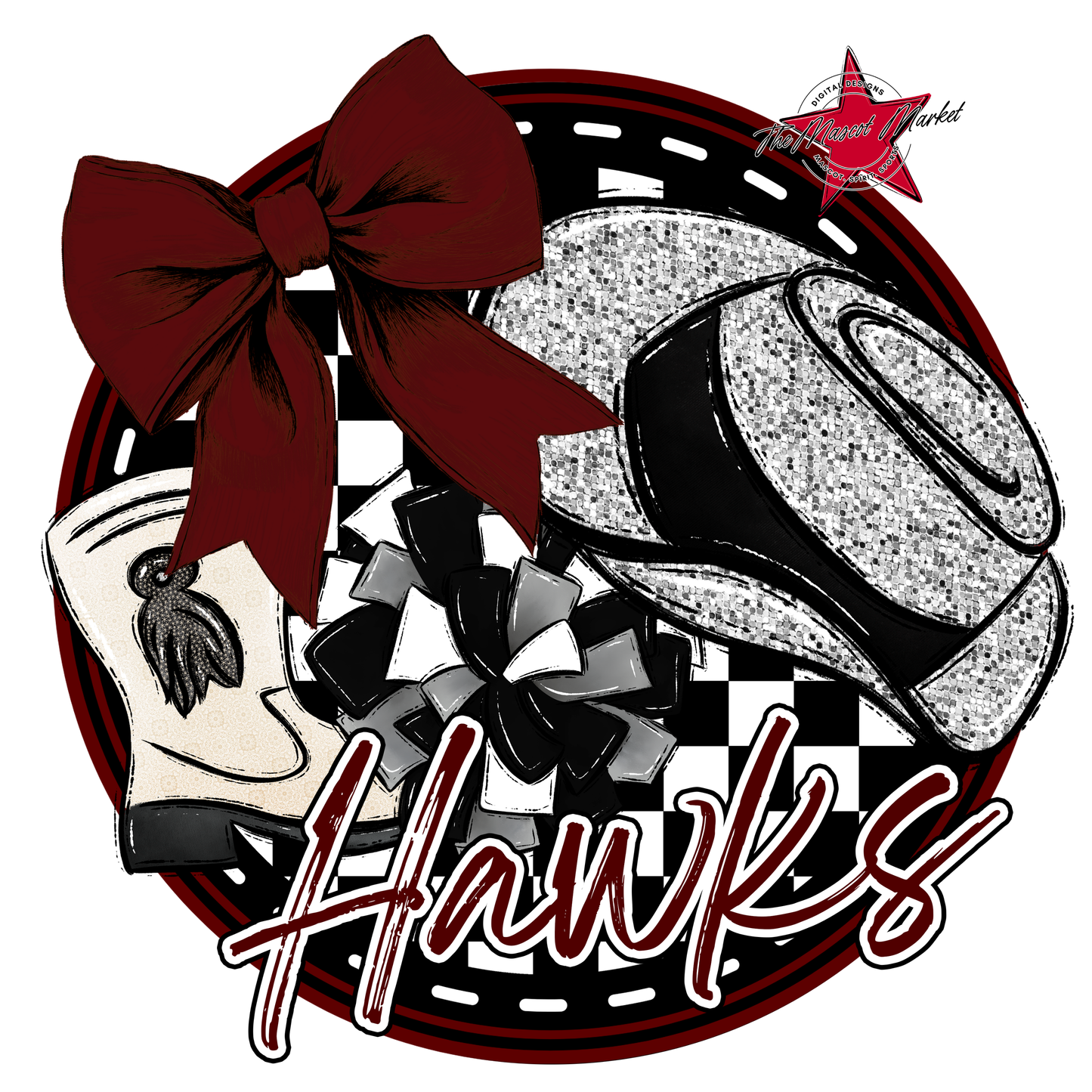 Hawks Circle Drillteam Design-Maroon