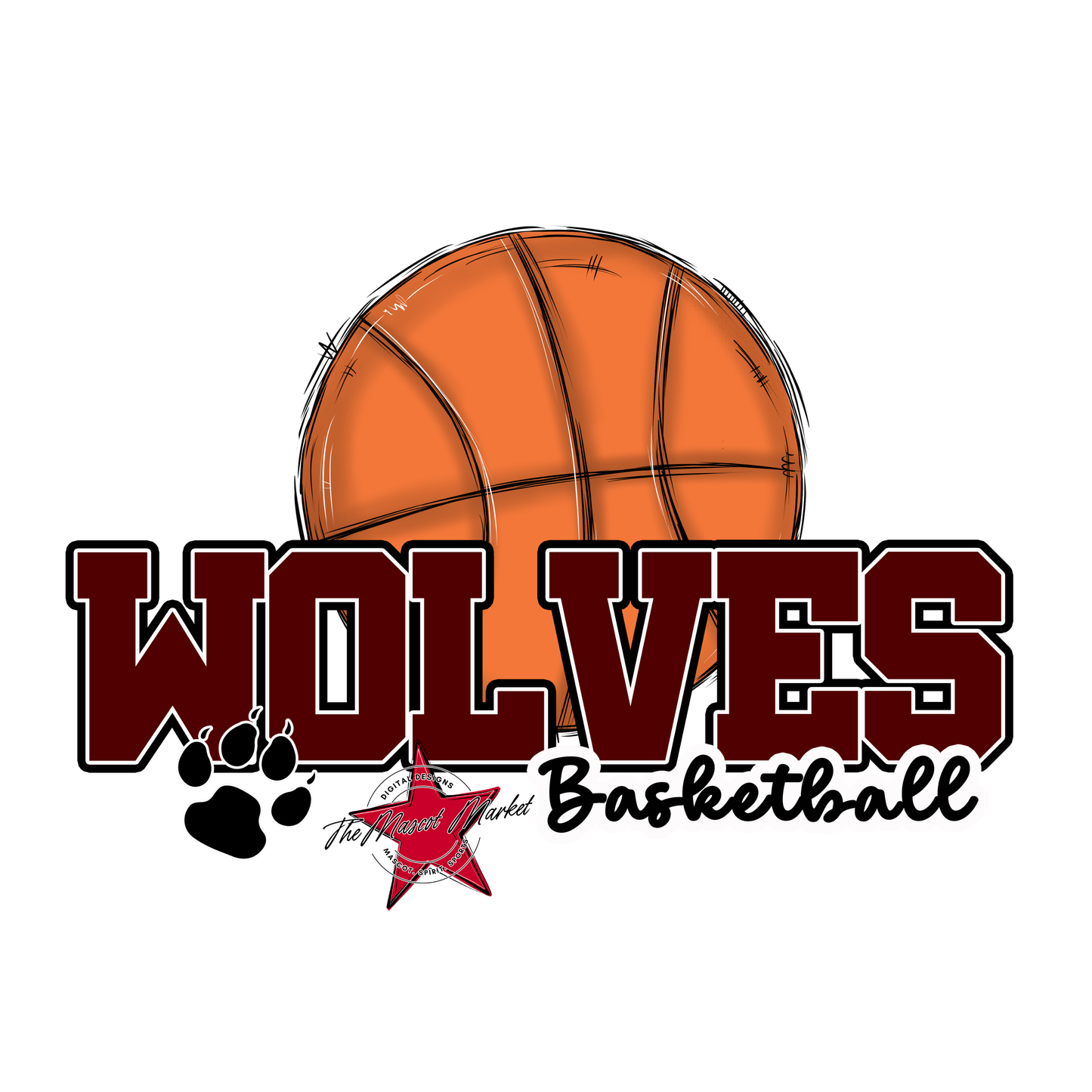 Wolves Varsity Basketball-Maroon