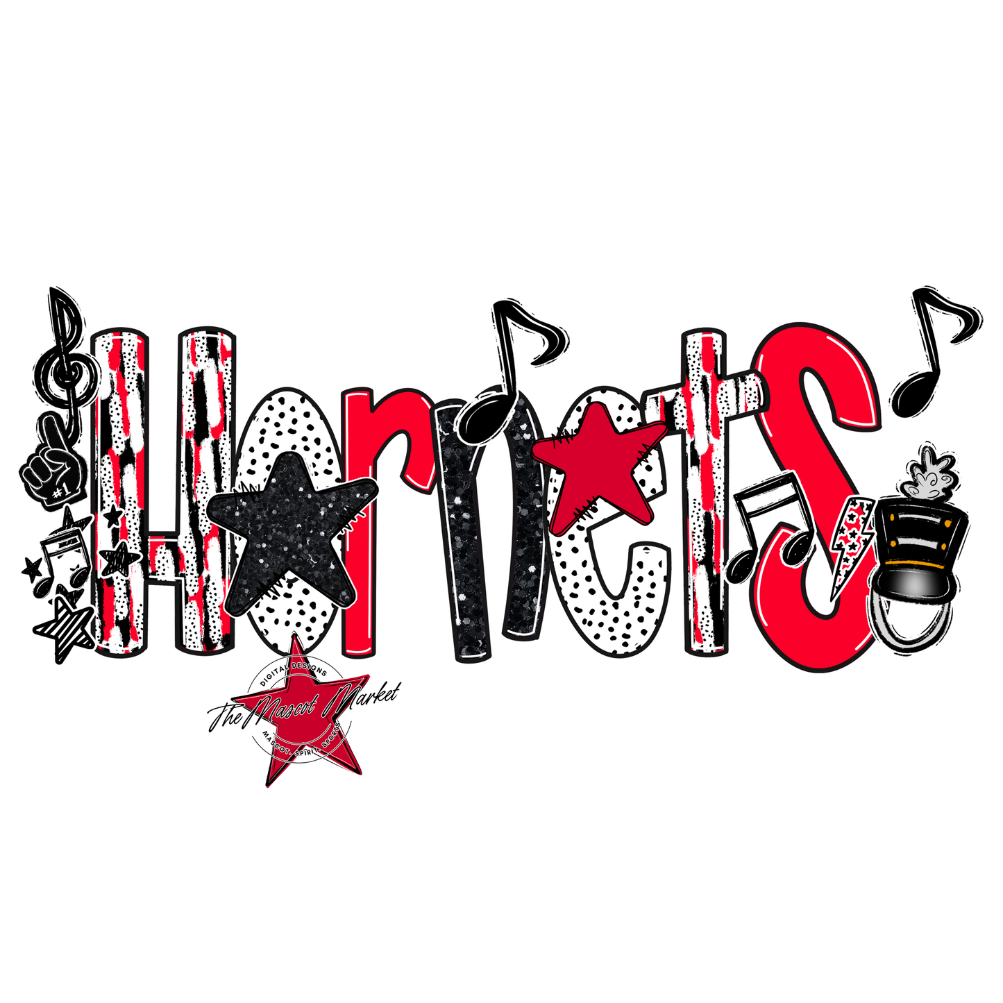 Hornets Band Scrape-Red