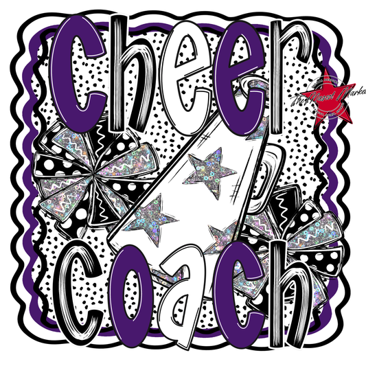 Cheer Coach Megaphone Dot Design-Purple