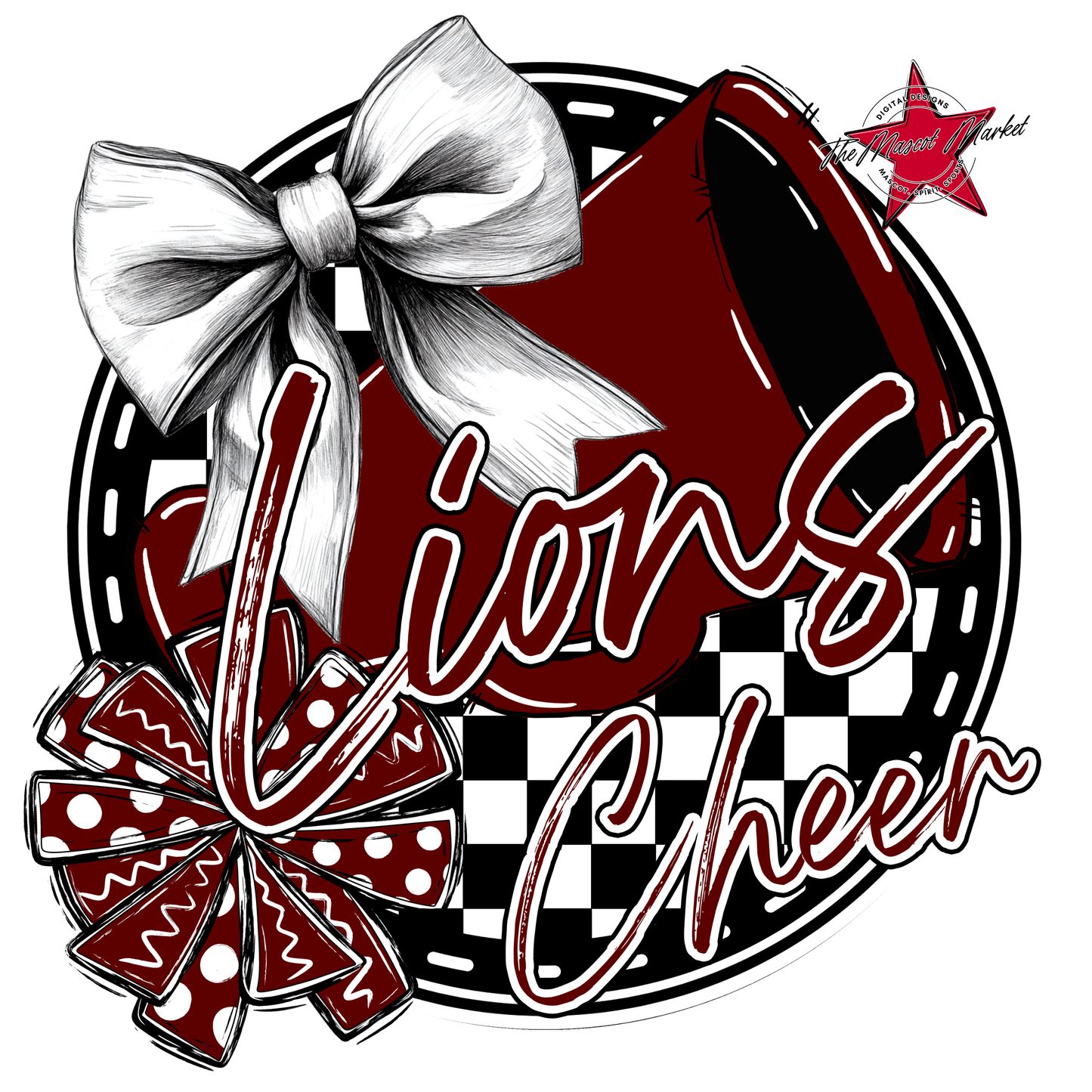 Lions Circle Cheer Design-Maroon