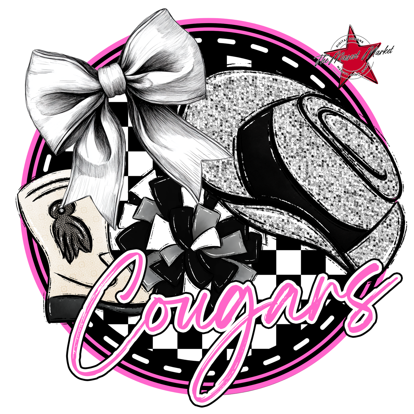 Cougars Circle Drillteam Design-Baby Pink