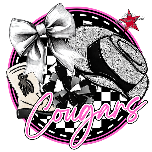 Cougars Circle Drillteam Design-Baby Pink
