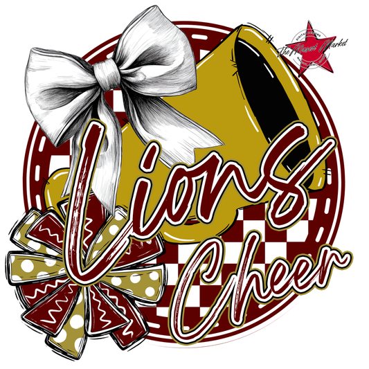 Lions Circle Cheer Design-Maroon-Gold