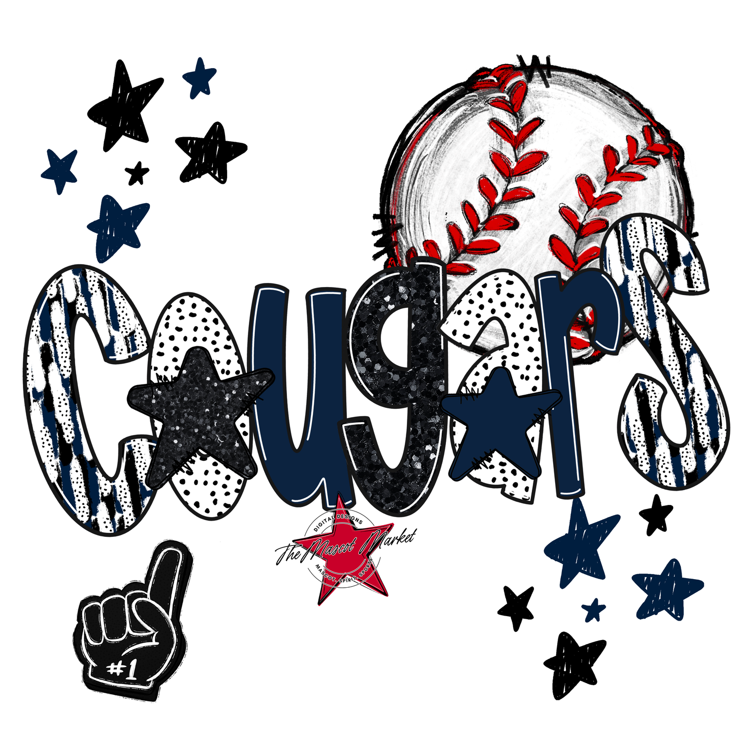 Cougars Baseball Scrape-Navy