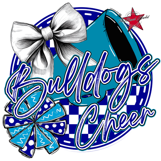 Bulldogs Circle Cheer Design-Blue-Carolina Blue