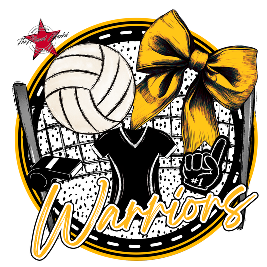 Warriors Circle Volleyball Design-Yellow