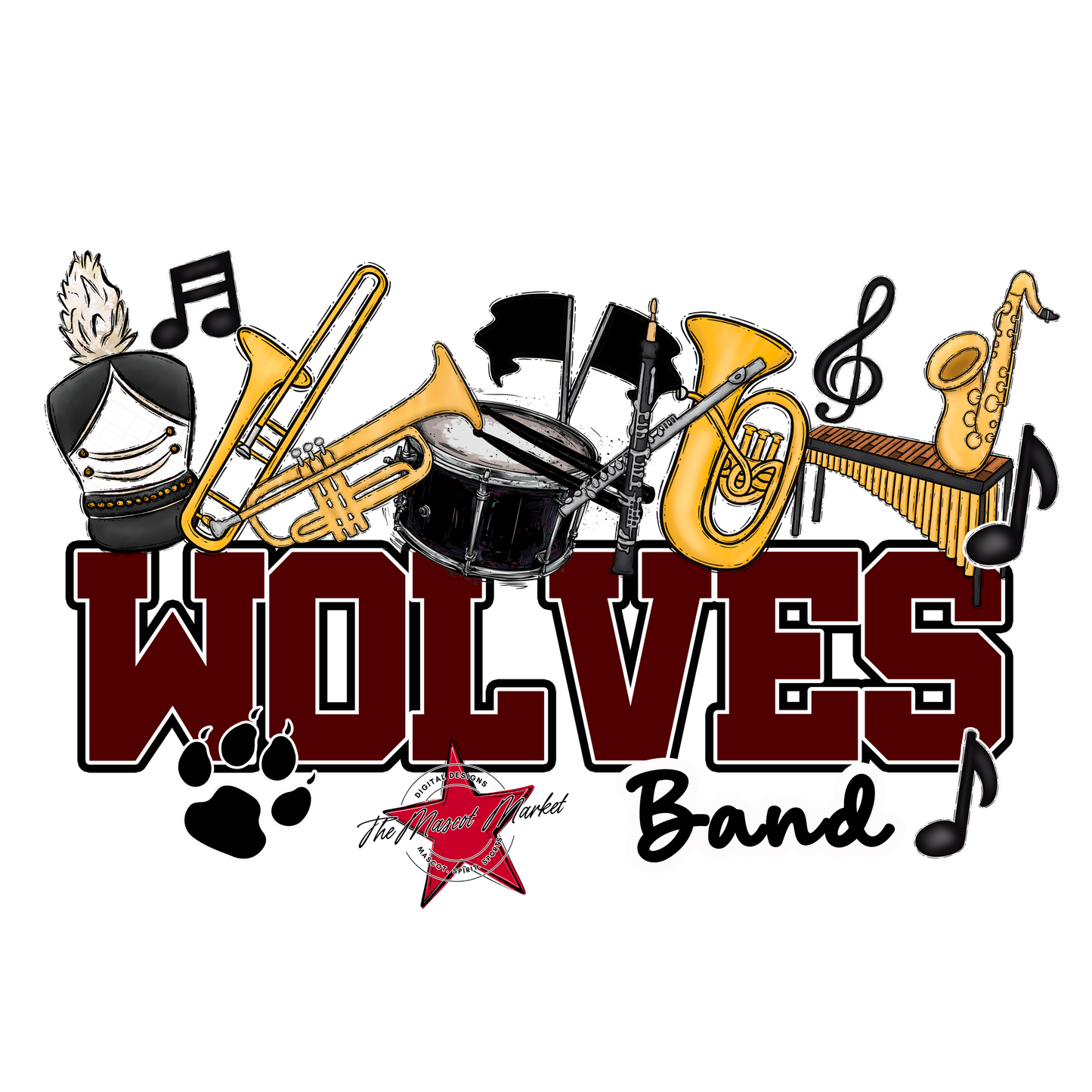Wolves Varsity Band-Maroon