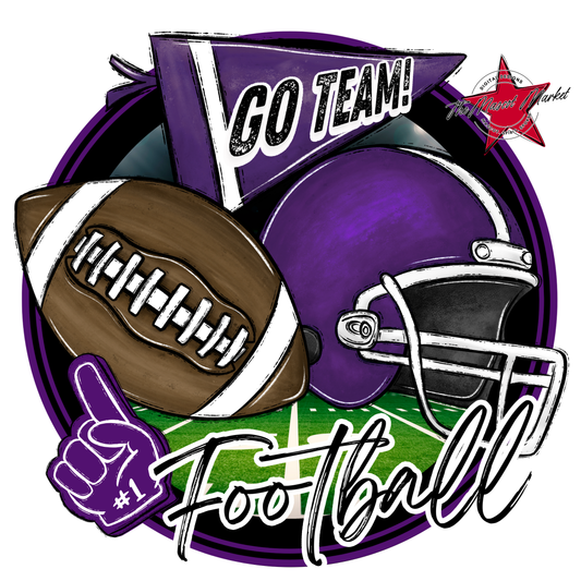 Football Circle Design-Purple