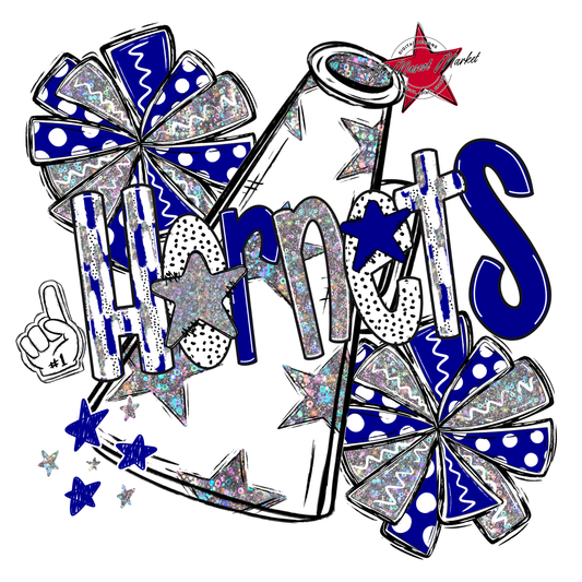 Hornets Cheer Megaphone Scrape-Blue