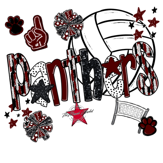 Panthers Volleyball Scrape-Maroon