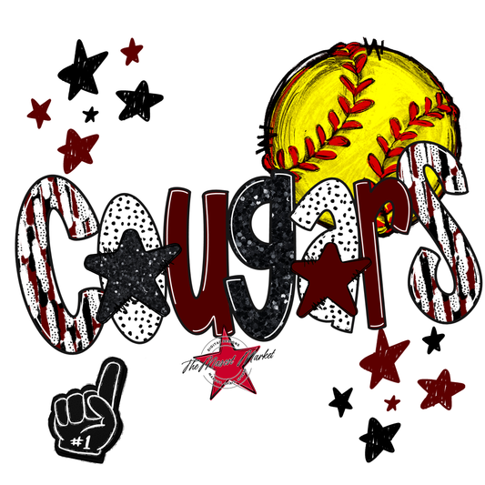 Cougars Softball Scrape-Maroon
