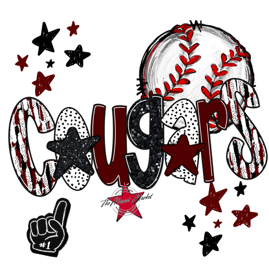 Cougars Baseball Scrape-Maroon