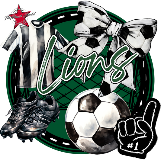 Lions Circle Soccer Design-Green